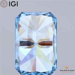 Diamante Cultivado en Laboratorio con Corte Radiante de 2.00 Quilates, Color Azul Intenso, Claridad VS1, con Certificado IGI, para Joyería Fina - Product Image 6