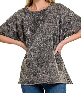 T-shirt en toile délavée à épaules tombantes pour femme, 100 % coton respirant, personnalisable OEM, haute qualité, livraison rapide - Product Image 4