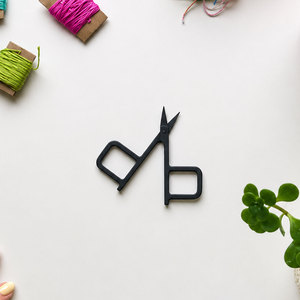 Fine Point Matte Black Rectangle Embroidery Scissors Lightweight Craft Snips for Sewing and <b>Needlework</b> - Product Image 2