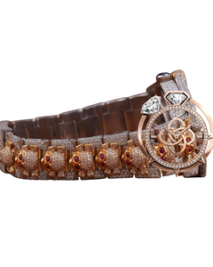 Reloj de Lujo para Hombre con Diseño de Abeja, Diamantes Moissanite, Chapado en Oro Rosa y Plata, Estilo Hip Hop, Correa de Acero Inoxidable - Product Image 2