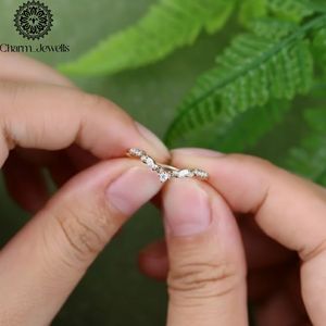 Bague Éternité Femme Charm_Jewells Certifiée IGI en Argent Plaqué Or Rose 3 GM avec Moissanite Taille Coussin et Sertissage à Griffes - Product Image 4