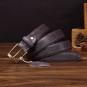 Ceinture en cuir de vachette véritable double face, lavée à l'eau, de haute qualité, style vintage, pour femme, ceinture tendance, cuivre. - Product Image 6
