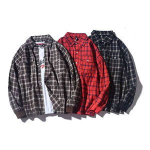 Chemise en flanelle à carreaux surdimensionnée à manches longues, style vintage et épaules tombantes, pour homme, décontractée, streetwear, détente - Product Image 3
