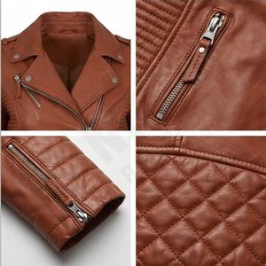 Chaqueta de cuero genuino para motociclista con estilo para mujer, chaqueta de cuero personalizada para mujer - Product Image 4
