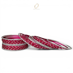 Nueva Llegada, Juego de Brazaletes de Acero Inoxidable Rosa Premium para Niñas, Joyería de Moda India para Fiestas, Fabricante Mayorista - Product Image 3