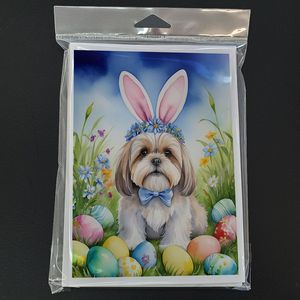 Whimsical A7 Size 5x7 Lhasa Apso <b>Easter</b> Egg Hunt Blank Note <b>Cards</b> <b>Pack</b> of 8 with Envelopes for Greetings - Product Image 3