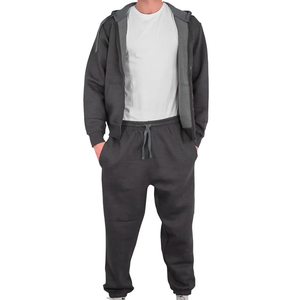 Men's Winter Hoodies Sweat Suit 100% Cotton Fleece Heavyweight Tracksuits Pakistan Custom Printing Jogging Hoodie Set Custom - Product Image 1
