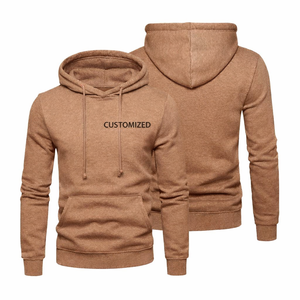 MANUFACTURER knitted Custom <b>men</b> light brown blank hoodie breathable lightweight <b>Pullover</b> hoodie Fleece Fashion wear streetstyle - Product Image 1