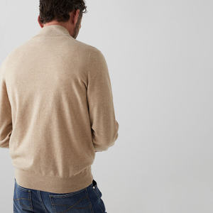 Pull en cachemire respirant pour homme, de haute qualité, prix de gros, sweat à capuche uni en coton avec demi-fermeture éclair - Product Image 3