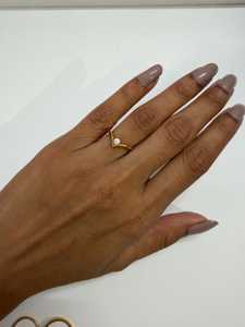 V Band <b>Ring</b> 14k 18k Solid Solid Gold Round Cut Lab Grown Diamond Prong Set Stackable Minimalist Everyday Wear Tiny Promise <b>Rings</b> - Product Image 6