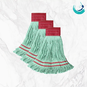 KSR High Quality Green Cotton Yarn Kentucky Mop Heads with 5" Red Top Band Self Wringer Reusable Durable Floor Cleaning - Product Image 4