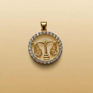 Pendentif Signe Astrologique Balance, Pendentif Hip Hop en Argent 925, Pendentif Moissanite VVS Iced Out, Pendentif Astrologie Horoscope - Product Image 2