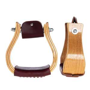 Estribos de Madera de Roble para Silla de Montar Occidental, Herrajes Grabados Niquelados, Personalizables, Modelo T4 49 de ARMANDIOUS INDUSTRY - Product Image 1