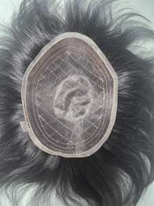 Welded Mono Full Lace Natural Wave Raw <b>Hair</b> Prosthesis Indian Remy <b>Hair</b> Toupee Taz <b>Hair</b> BD Bangladesh - Product Image 3