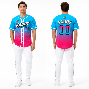 Maillot de baseball personnalisé à sublimation intégrale pour hommes, professionnel, respirant, séchage rapide, uniforme de softball d'équipe, maille, streetwear hip-hop - Product Image 3