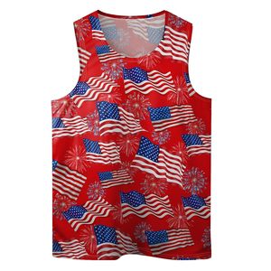 Custom Tank Top Sublimation Print USA Flag <b>Mens</b> Tank Tops Casual Singlet Old Glory Red <b>White</b> Blue Artwork <b>Mens</b> Sleeveless <b>Vests</b> - Product Image 1