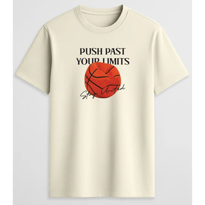 Camiseta de Baloncesto para Hombre, Manga Corta, Algodón, Cuello Redondo, Corte Regular, Diseño Estampado, "Push Past Your Limits" - Product Image 1