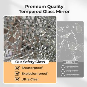 FCH LED Mirror Cabinet 71*50.8*15cm <b>Black</b> Particleboard Acrylic <b>Frame</b> 1 Door 2 Shelves Three Adjustable Brightness Color Tones - Product Image 6