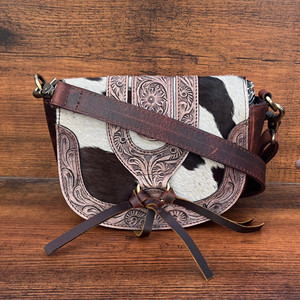 Bolso bandolera de piel de vaca de la colección occidental más vendida, bolsos bohemios tallados a mano, bolsos superventas para uso de mujer - Product Image 3