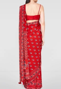 Nueva Colección KV, Saree de Algodón con Estampado a Mano Jaipuri para Mujer, Otoño, Blusa Sin Costuras, Antiarrugas, Secado Rápido, Reversible - Product Image 4