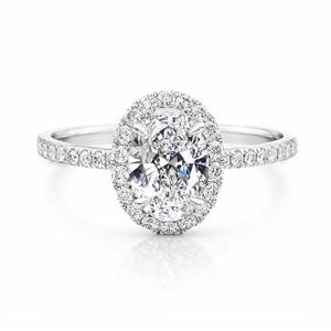 Bague de fiançailles ovale en platine en gros, bijoux fins, certificat IGI, bague solitaire en diamant de laboratoire, alliance de mariage - Product Image 1