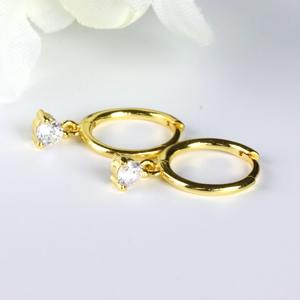 Pendientes de Aro Pequeños con Circonitas Cúbicas, Oro Sólido de 14K, Pendientes de Aro Pequeños Minimalistas, Joyería Elegante, Regalo para Mujer, Fiesta - Product Image 3