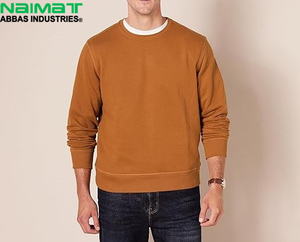 เสื้อสเวตเชิ้ตคอกลมผ้าฟลีซเรียบง่ายสไตล์มินิมอลสำหรับผู้ชาย มีกระเป๋าหน้าขนาดใหญ่ สีพื้น ให้ความอบอุ่น เหมาะสำหรับใส่ออกกำลังกาย - Product Image 1