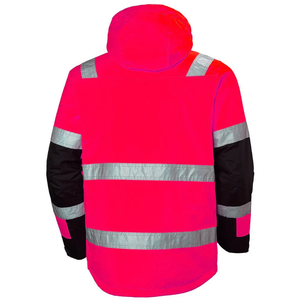 High Visibility Fluorescent Reflective Breathable Windproof Nylon <b>Waterproof</b> Safety <b>Work</b> Jacket Quick Dry Hood for Road - Product Image 2