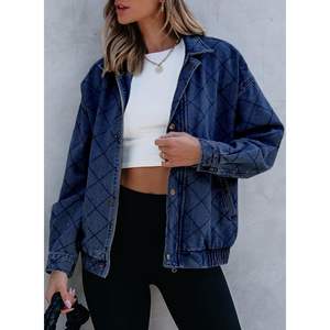 2025 chaqueta vaquera de gran tamaño Zimbaplatinum para mujer, abrigo vaquero de manga larga con trajes de Primavera de moda para 2025 - Product Image 4