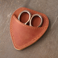 Étui en cuir véritable pour mini-ciseaux à broder, pochette de rangement artisanale pour ciseaux, couture, travaux d'aiguille, classique, pour voyage