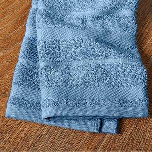 <b>Blue</b> Velvet/White 16"x26" Kitchen <b>Towel</b> 4-Pack Set - Product Image 2
