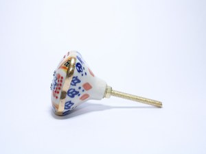Hand Painted Square Ceramic Cabinet <b>Knobs</b> & Drawer Pulls-Mediterranean Style Floral Design Decorative <b>Furniture</b> <b>Handles</b> - Product Image 5