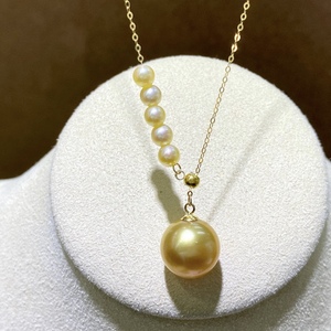 Collares de Perlas Naturales de Oro G18k, Nueva Colección Primavera/Verano, Versátiles, 5-6mm y 10-11mm, Blanco Limpio, Estilo Casual - Product Image 1