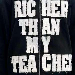 Envío Gratis a EE. UU. Sin Impuestos Personalizado Oversize de Gran Gramaje Vintage Lavado a la Piedra con Gráfico Estampado por Transferencia Térmica, Efecto Desgastado, Pedrería y Cremallera, Verano, Rápido - Product Image 5