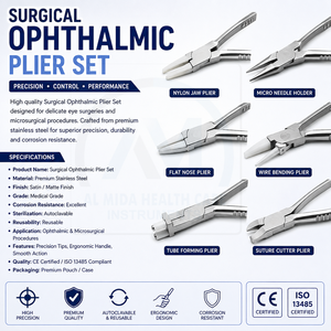 Pinzas Quirúrgicas Oftálmicas AL MIDA, Pinzas de Precisión para Cirugía Ocular, Instrumentos Médicos con Certificación CE Clase II, Uso Manual, 3 Años de Garantía - Product Image 6
