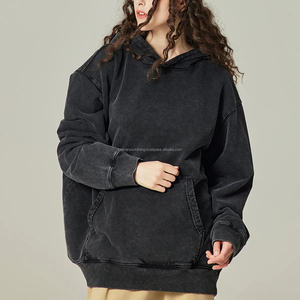 Sudadera con Capucha para Mujer, Invierno, Gruesa, Personalizada, Lavado Ácido, Bordado 3D Frontal, Estilo Vintage, 420 GSM, Felpa de Algodón - Product Image 5