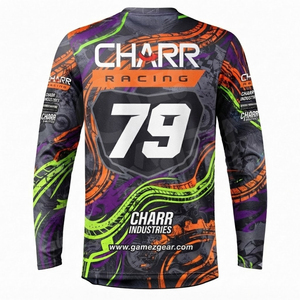 Maillot de course automobile personnalisé à manches longues, léger, coupe-vent, respirant, anti-plis, séchage rapide, pour motocross MX, été - Product Image 2