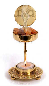 Manual <b>Slide</b> Height Adjustable Metal Incense Pot With Engraving - Product Image 3