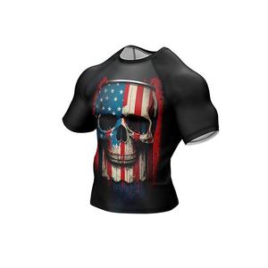 Rashguards de Jiu Jitsu sublimés, concevez votre propre logo personnalisé, manches courtes, MMA, BJJ, Muay Thai, équipement de combat, chemise de compression - Product Image 5