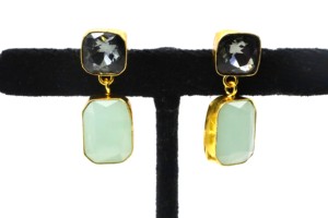 Natural Agate <b>Hoop</b> Earrings with German <b>Silver</b> – Handmade Gemstone <b>Hoop</b> Jewelry for Women - Product Image 2