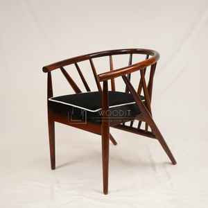 Silla de Comedor Moderna de Lujo 2026, 100% Madera Sólida, Tapizada en Cuero, Muebles para Restaurantes, Cafés y Comercios - Product Image 1