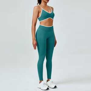 Conjuntos de Yoga para Mujer, Ropa Deportiva Personalizada, Material de Secado Rápido, Transpirable, para Entrenamiento, Verano - Product Image 2