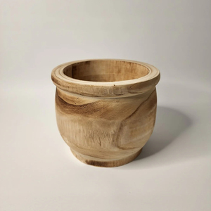 Maceta de Madera Artesanal Rústica y Natural para Decoración de Interiores, Diseño Tallado a Mano en Madera Sólida Sostenible para Suculentas - Product Image 2