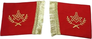 Ensemble de regalia de maître maçon de la Loge bleue - Rouge et blanc avec franges, produits de qualité supérieure, fabriqués à la machine - Product Image 2