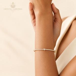 Bracelet jonc en argent sterling 925, jonc tennis articulé délicat, bijoux de mariée, vente en gros, fabricant OEM ODM - Product Image 3