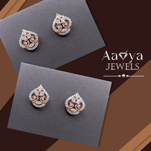 Boucles d'oreilles en diamant, or blanc, boucles d'oreilles pendantes en diamant pour femmes, look élégant, acheter directement auprès d'un fournisseur de confiance - Product Image 3