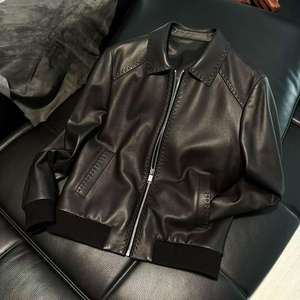 Affordable Cheap <b>Leather</b> <b>Jacket</b> for Sale Classic Motorcycle Fashion Outerwear Custom Made Wholesale Factory Direct Export - Product Image 1