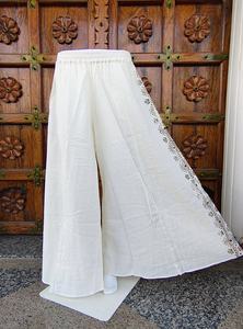 Pantalones Sharara Palazzo de Algodón para Mujer con Detalles de Encaje Lateral, Cintura Elástica, Corte Holgado, Transpirables, de Pierna Ancha para Verano - Product Image 3