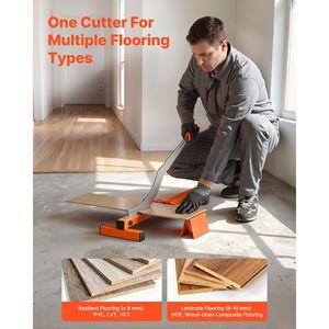 Taglierina per Pavimenti in Vinile da 12 Pollici con Pietra Abrasiva in Acciaio D2, Spessore 10mm, Taglierina per Pavimenti Laminati da 10g con Guida Angolata e Impugnatura in Gomma - Product Image 3