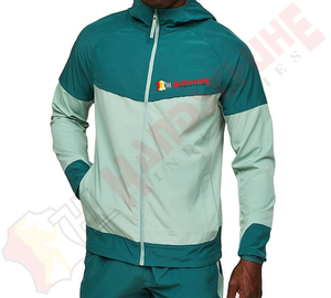 Mens Teal Mint Hooded Zip <b>Waterproof</b> Softshell Windbreaker <b>Jackets</b> <b>Lightweight</b> Sport <b>Running</b> Casual Stylish Active Outerwear - Product Image 3
